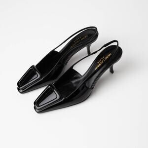 Saint Laurent Women's 24 Slingback Kitten Heel Pumps